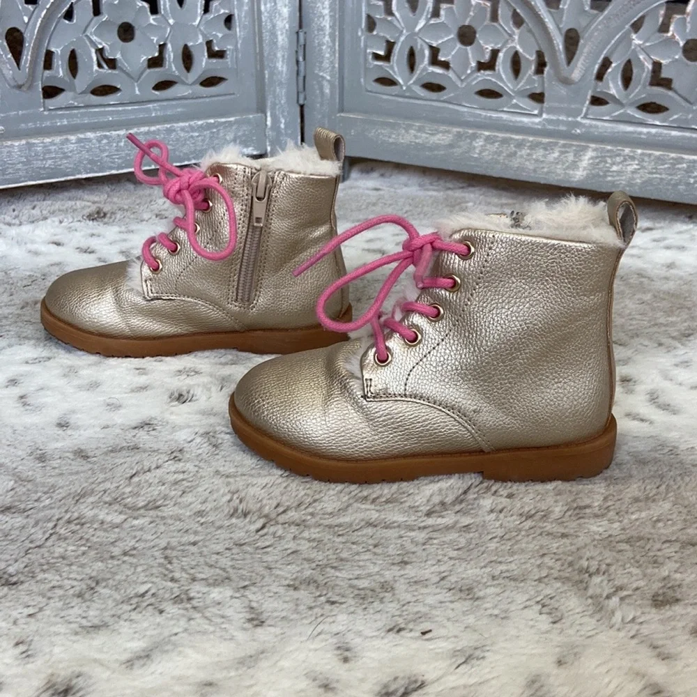 Tucker + Tate metallic gold high top boots girls size 6 Barbie girlhoodcore